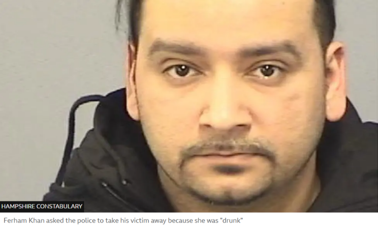 Pakistani Ferham Khan, 29, minicab driver jailed for raping passenger gets 12 years after claiming the woman had accidentally fallen on him while his trousers were unbuttoned.