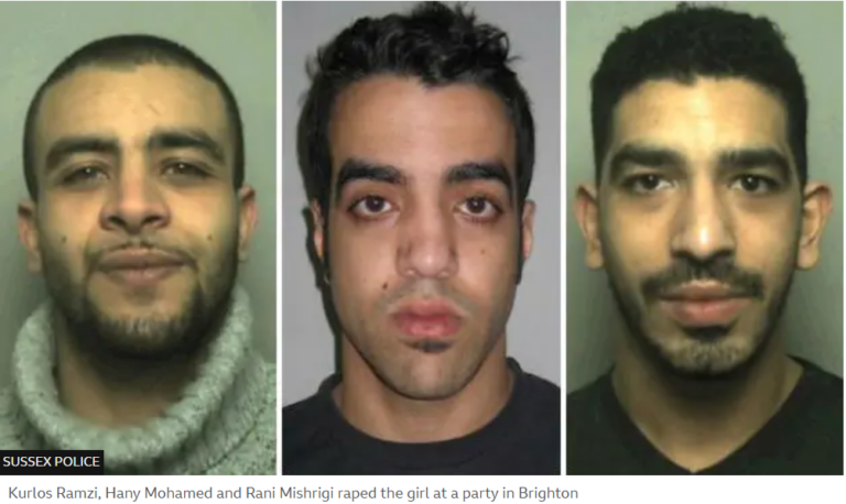 Scumbags Kurlos Ramzi, Hany Mohamed and Rani Mishrigi raped the girl at a party in Brighton all now walk Among Us